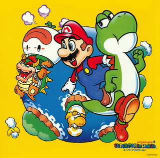 Promo artwork for Super Mario World (1990).